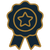 5 Gold star award ribbon icon