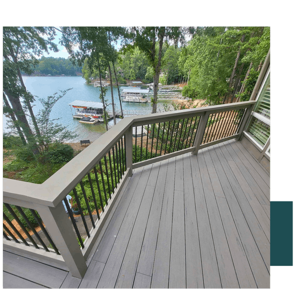 Mauldin-img3 29 (1) Composite deck with lake view, boat dock, and trees