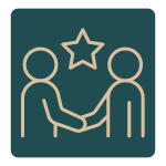 Pricing 7 (1) Two people shaking hands under a star, representing a successful agreement or partnership.