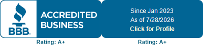 BBB Accredited Business with A+ rating since Jan 2023