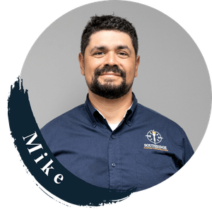 Mike, a Southridge employee, smiles in a circular profile image.