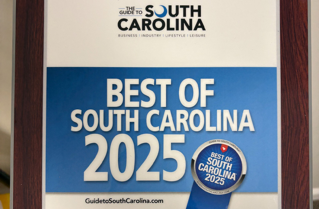 Framed 2025 Best of South Carolina award plaque naming L&J Painting in the Painting Contractors category